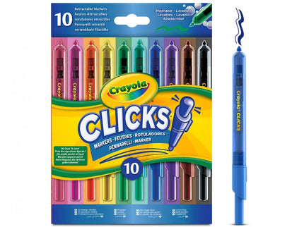 10 ROTULADORES CLICKS LAVABLES CLÁSICOS 58-8379 CRAYOLA