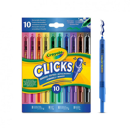 10 ROTULADORES CLICKS LAVABLES CLÁSICOS 58-8379 CRAYOLA