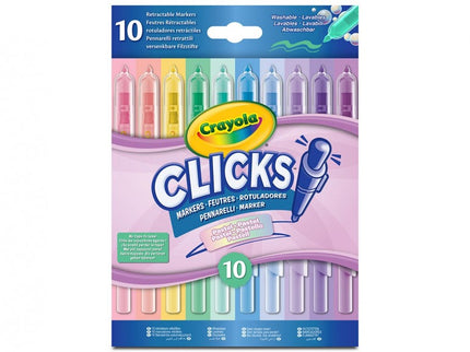 10 ROTULADORES CLICKS LAVABLES PASTEL 58-8378 CRAYOLA