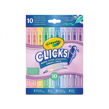 10 ROTULADORES CLICKS LAVABLES PASTEL 58-8378 CRAYOLA