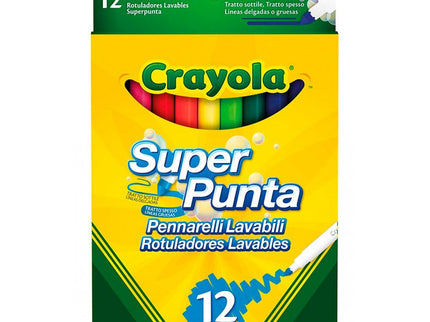 12 ROTULADORES SUPER PUNTA LAVABLES 7509 CRAYOLA