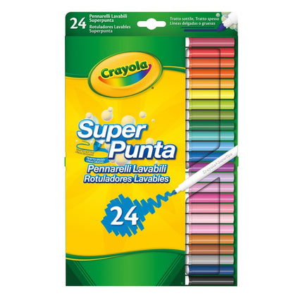 24 ROTULADORES SUPER PUNTA LAVABLES CRAYOLA 7551