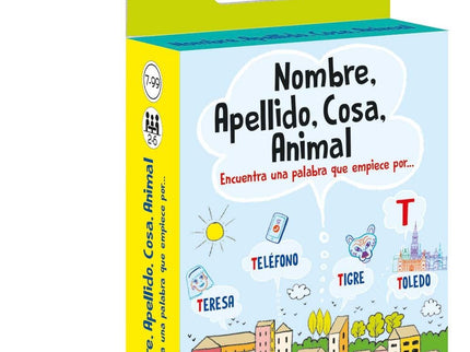 Juego cartas Nombre Apellido Cosa Animal