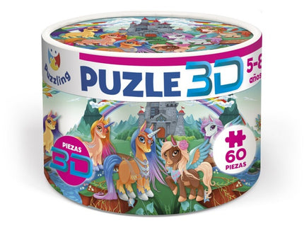 PUZZLE 3D - UNICORNIOS 60 PIEZAS