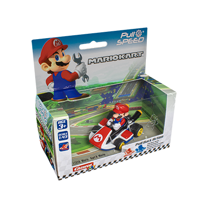 COCHE PULL & BACK MARIO KART 1:43 (SURTIDOS)