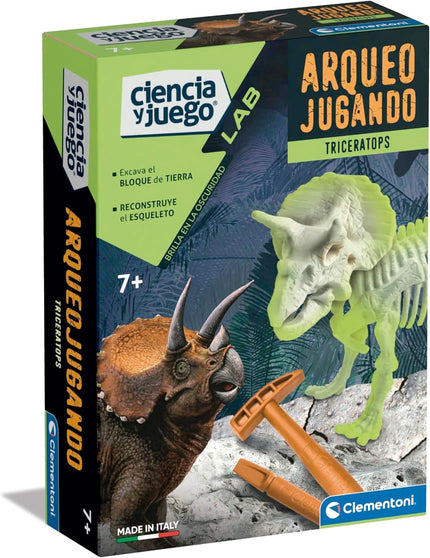 Juego Arqueojugando Triceratops fosforescente