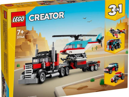 LEGO CREATOR CAMION PLATAFORMA CON HELICOPTERO