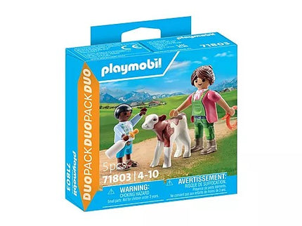 PLAYMOBIL - GRANJERA CON TERNERO