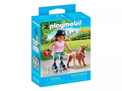 PLAYMOBIL - PATINADORA CON RETRIEVER