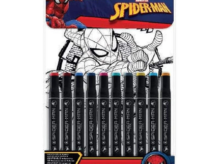 SET DE COLOREAR SPIDERMAN 10 ROTULADORES DE ALCOHOL