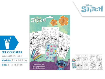 SET DE COLOREAR CON STICKERS STITCH (24X6)