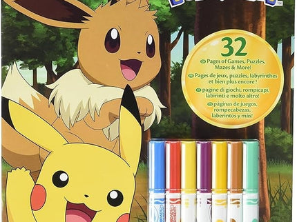 LIBRO ACTIVIDADES POKEMON + 7 ROTULADORES