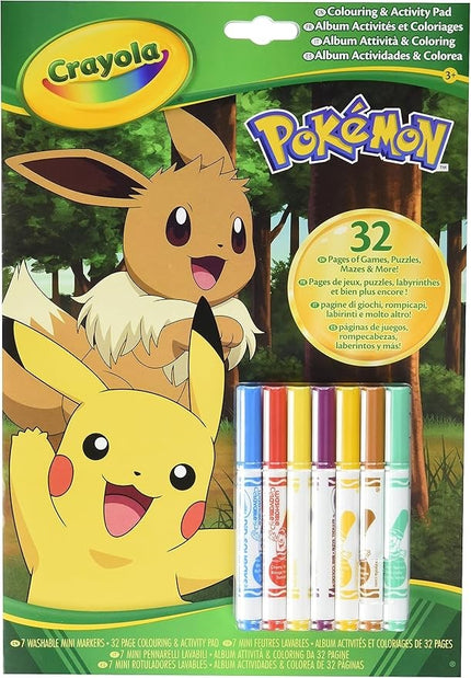 LIBRO ACTIVIDADES POKEMON + 7 ROTULADORES