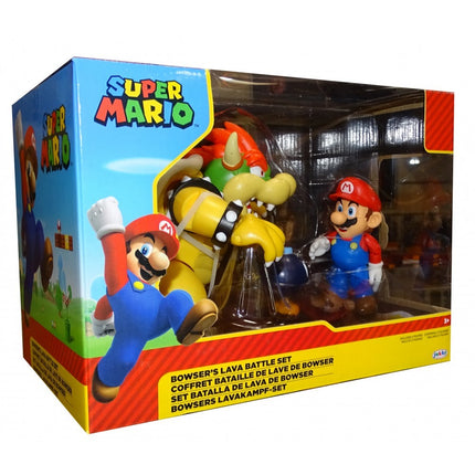 World of Nintendo Pack de 3 Figuras Mario vs. Bowser Lava Battle