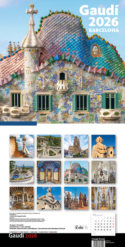 Cal. 2026 Pared (30x30 Cm) Gaudí-1 A (batlló)