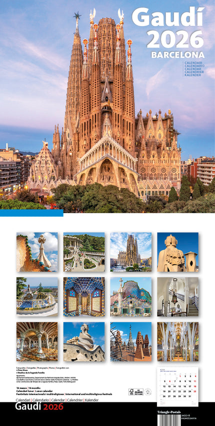 Cal. 2026 Pared (30x30 Cm) Gaudí-1 B (sagrada Familia)