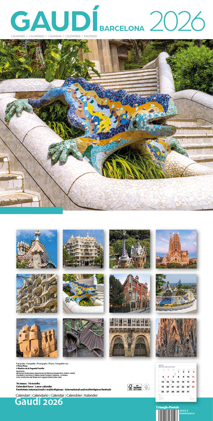 Cal. 2026 Pared (30x30 Cm) Gaudí-2 A (drac)