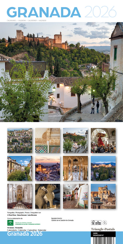 Cal. 2026 Pared (30x30 Cm) Granada Y La Alhambra