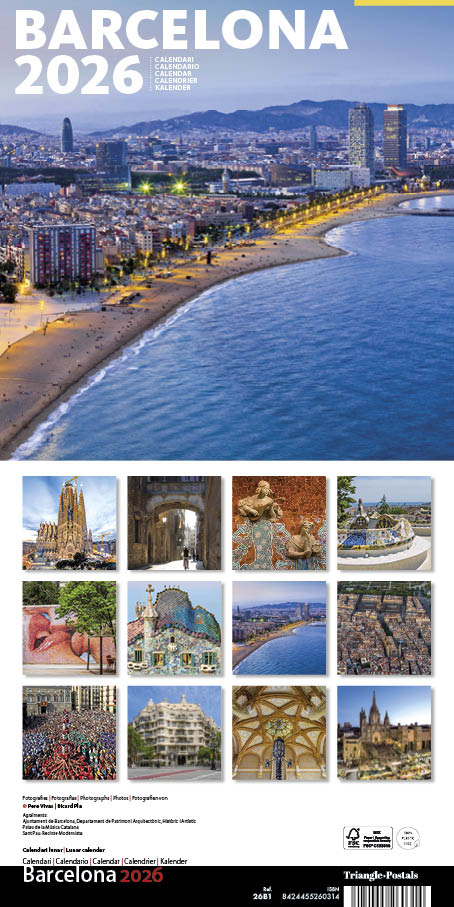 Cal. 2026 Pared (16x16 cm) Barcelona-1 (Barceloneta) - AA.VV. - RUSTICA