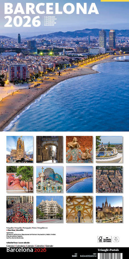 Cal. 2026 Pared (16x16 cm) Barcelona-1 (Barceloneta) - AA.VV. - RUSTICA