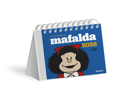 Mafalda 2026, Calendario Escritorio Azul