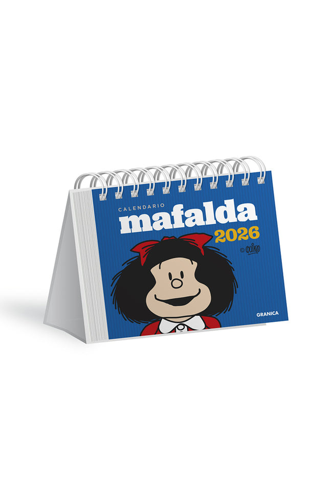 Mafalda 2026, Calendario Escritorio Azul