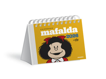 Mafalda 2026, Calendario Escritorio Amarillo