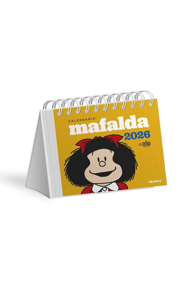 Mafalda 2026, Calendario Escritorio Amarillo