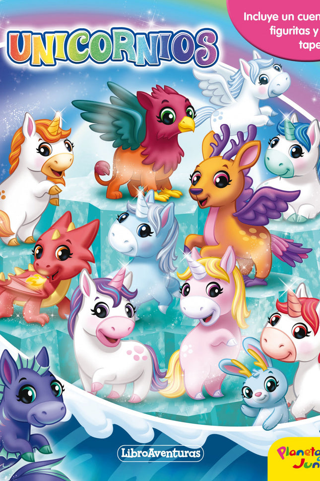 Libro Unicornios. Libroaventuras: ¡Explora el universo de los unicornios y sus amigos con LibroAventuras! Lee las historias y divie?rtete con las figuritas y el tapete gigante.