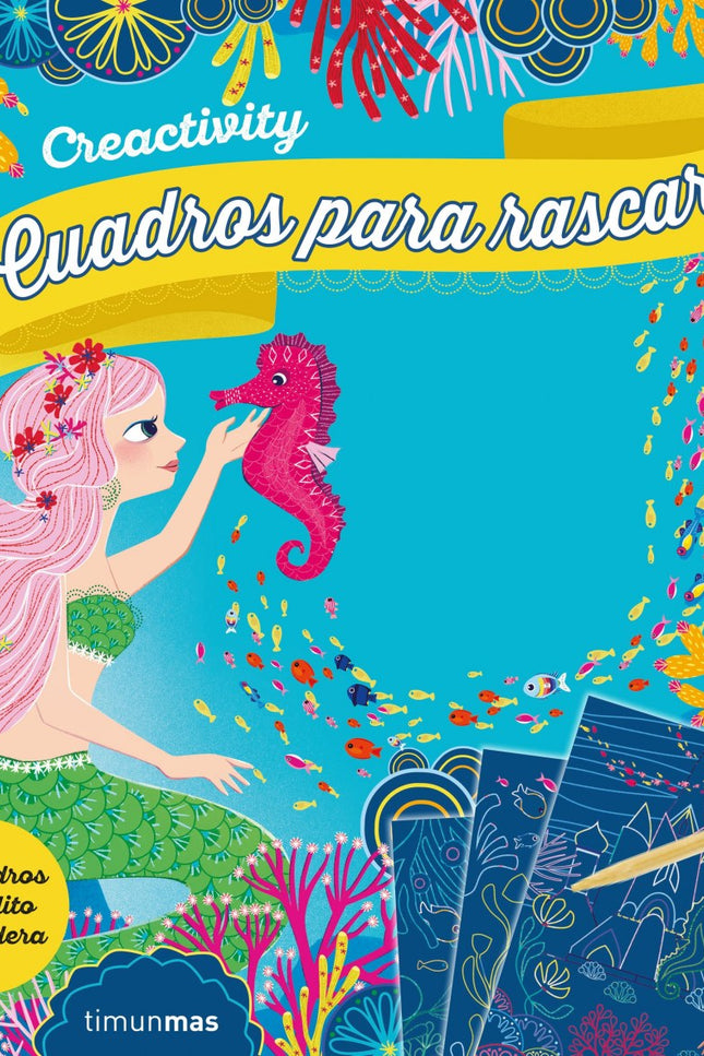 Libro Creactivity. Sirenas. Cuadros Para Rascar: Rasca las zonas de carboncillo negro siguiendo el modelo y aparecera? un universo de sirenas fascinante y ma?gico.