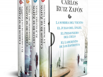 Libro Estuche Tetralogía La Sombra Del Viento: La exitosa tetralogía El Cementerio de los libros olvidados recopilada en un estuche de lujo. La Sombra del Viento: «Todavía recuerdo aquel amanecer en queámi padre me llevó por primera vez a visitaráel Cementerio de los Libros Olvidados.» Un amanecer de 1945, un muchacho es conducido por suápadre a un misterioso lugar oculto en el corazón de laáciudad vieja: el Cementerio de los Libros Olvidados.