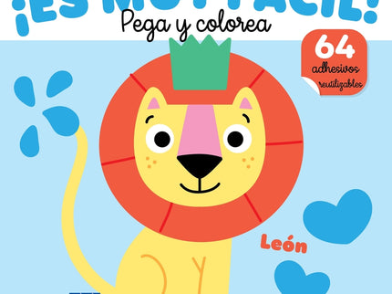 ¡es Muy Fácil! Pega Y Colorea. León