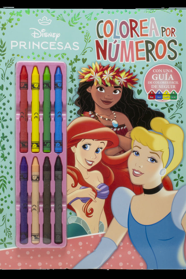 Princesas. Colorea Por Números Con Ceras