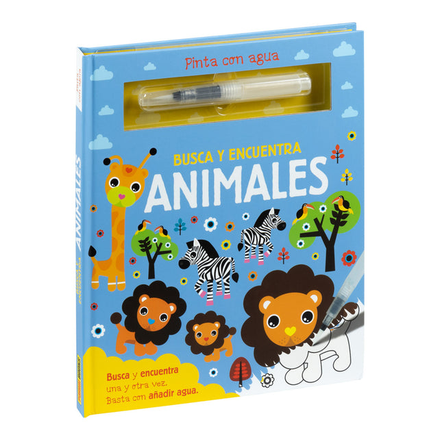 Pinta Con Agua. Busca Y Encuentra Animales