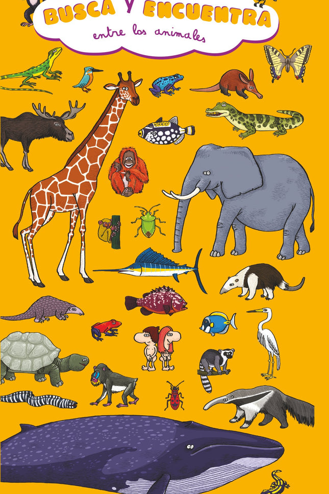 Libro Busca Y Encuentra Entre Los Animales: Un libro con solapas sobre todo tipo de animales con 6 divertidas escenas desplegables llenas de detalles y 10 solapas con imágenes aisladas que el niño debe encontrar en las escenas. Al leerlo, el niño descubrirá la diversidad de la fauna de nuestro planeta: aves, peces, mamíferos marinos y terrestres, reptiles, anfibios, insectos?