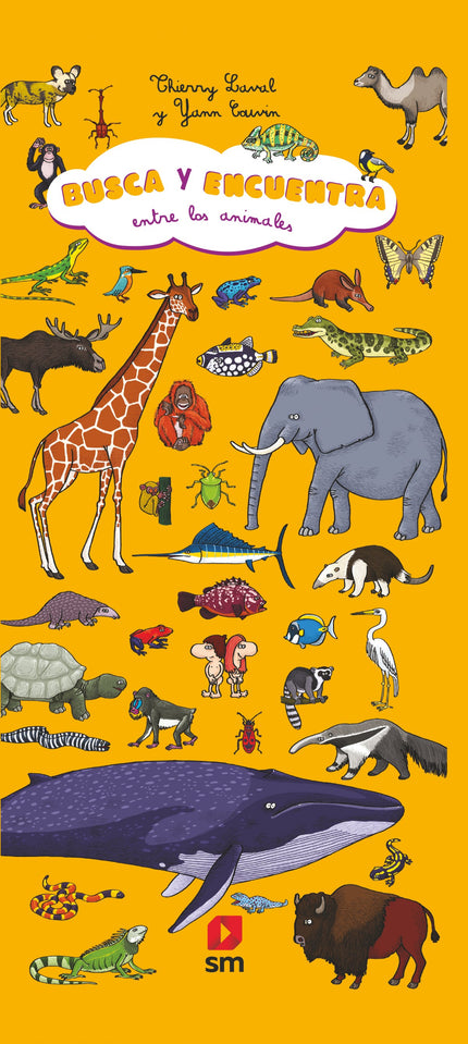 Libro Busca Y Encuentra Entre Los Animales: Un libro con solapas sobre todo tipo de animales con 6 divertidas escenas desplegables llenas de detalles y 10 solapas con imágenes aisladas que el niño debe encontrar en las escenas. Al leerlo, el niño descubrirá la diversidad de la fauna de nuestro planeta: aves, peces, mamíferos marinos y terrestres, reptiles, anfibios, insectos?