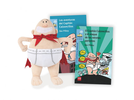 Libro Pack Capitán Calzoncillos: Un pack con dos títulos del Capitán Calzoncillos: 'Las aventuras de Capitán Calzoncillos' y 'El Capitán Calzoncillos y el ataque de los retretes parlantes', y además, un muñeco del Capitán Calzoncillos, el protagonista de los libros.