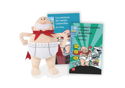 Libro Pack Capitán Calzoncillos: Un pack con dos títulos del Capitán Calzoncillos: 'Las aventuras de Capitán Calzoncillos' y 'El Capitán Calzoncillos y el ataque de los retretes parlantes', y además, un muñeco del Capitán Calzoncillos, el protagonista de los libros.