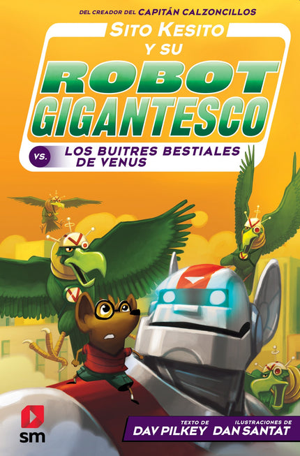 Libro Sito Kesito Y Su Robot Gigantesco Contra Los Buitres Bestiales De Venus: Sito y su robot han llegado tarde a cenar otra vez, y los padres de Sito no están muy contentos. Mandan a los chicos a la cama sin televisión, lo que les salva de caer hipnotizados por un extraño rayo.