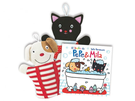 Libro Pack De El Baño De Pepe: Con este pack de libro de baño y manoplas de los personajes favoritos de los niños, la hora del baño será muy divertida.