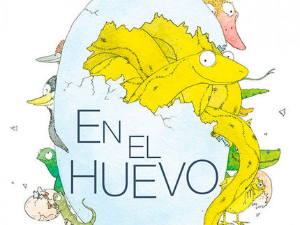 Libro En El Huevo: Doce huevos y, en cada uno -todos de diferentes tamaños, colores y texturas- una criatura a punto de nacer. Al principio, el interior de la cáscara es un lugar cómodo y seguro, pero pronto el espacio va menguando a medida que los animales crecen.