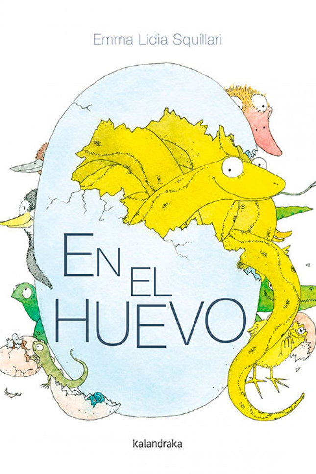 Libro En El Huevo: Doce huevos y, en cada uno -todos de diferentes tamaños, colores y texturas- una criatura a punto de nacer. Al principio, el interior de la cáscara es un lugar cómodo y seguro, pero pronto el espacio va menguando a medida que los animales crecen.