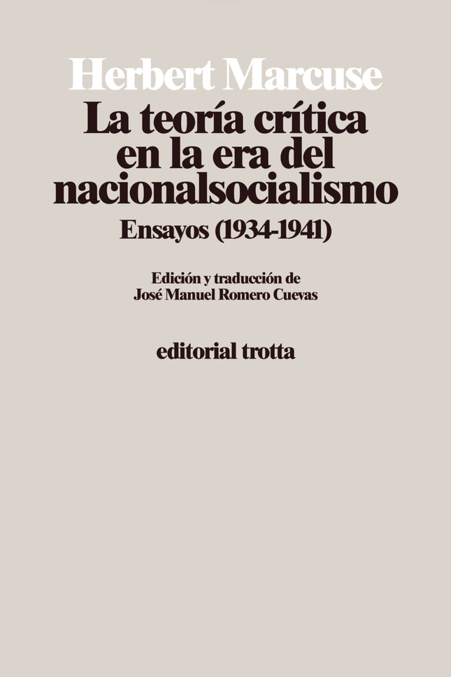 La Teoría Crítica En La Era Del Nacionalsocialismo