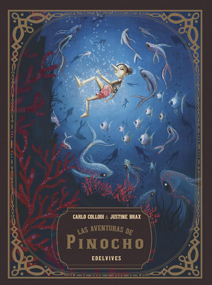 Libro Las Aventuras De Pinocho: Gepetto es un carpintero humilde al que la vida no le ha dado la oportunidad de ser padre. Un día, en un arranque de melancolía, crea un muñeco de madera, Pinocho, que se parezca al hijo que querría haber tenido.