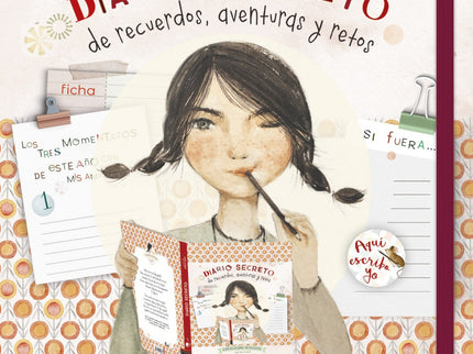Libro Diario Secreto De Recuerdos, Aventuras Y Retos: Un diario en el que los lectores podrán guardar sus recuerdos, recopilar sus anécdotas, confesar sus deseos más ocultos, anotar los cumpleaños imprescindibles y mucho más, al tiempo que conocen un poco mejor a la perspicaz y divertida protagonista de los libros de la colección Miranda. Incluye un desplegable para anotar los cumpleaños más señalados y cuatro hojas de pegatinas.