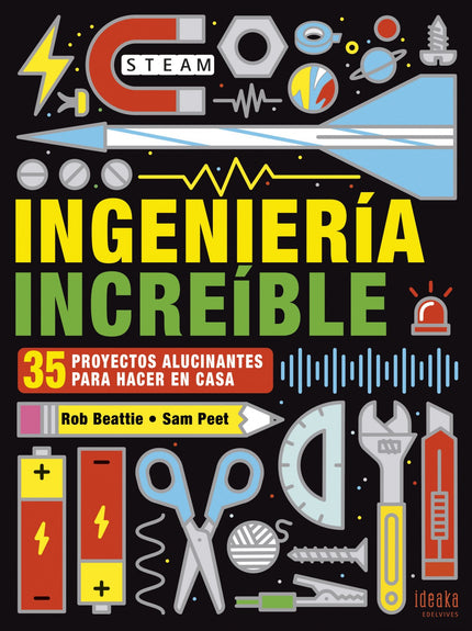 Libro Ingeniería Increíble: ¡Un robot que baila, un submarino hecho con una botella y un boombox para tu móvil son solo algunos de los 35 proyectos que contiene este libro! Prepárate para alucinar con la ingeniería estructural, mecánica y eléctrica.