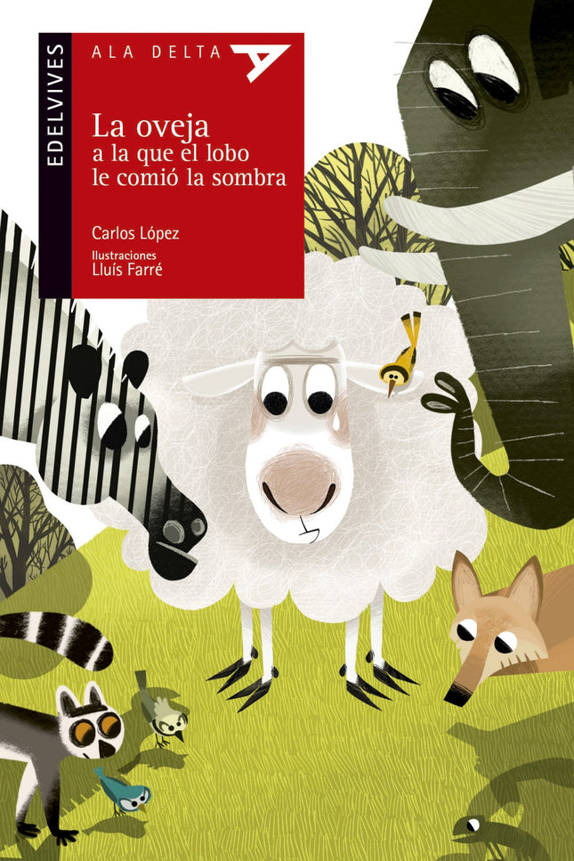 Libro La Oveja A La Que El Lobo Le Comió La Sombra: La oveja pastaba tranquila en el prado cuando vio que un lobo se le acercaba a la carrera, dispuesto a zampársela. Rápidamente, se metió en el redil y logró cerrar la puerta a tiempo.