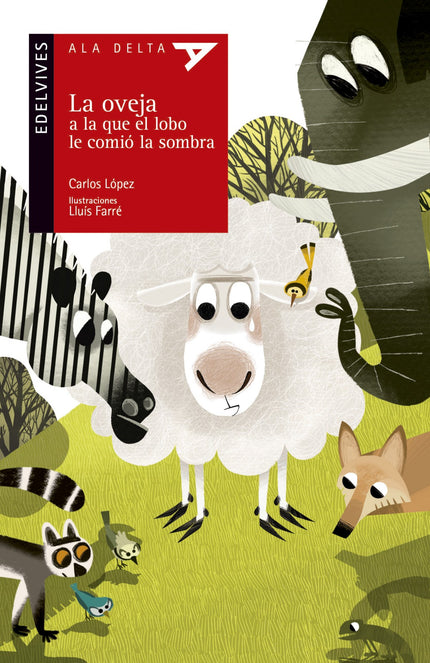 Libro La Oveja A La Que El Lobo Le Comió La Sombra: La oveja pastaba tranquila en el prado cuando vio que un lobo se le acercaba a la carrera, dispuesto a zampársela. Rápidamente, se metió en el redil y logró cerrar la puerta a tiempo.