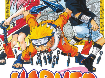 Libro Naruto Nº02: Naruto,SasukeySakura, que han logrado superar la prueba del maestroKakashipara convertirse en ninjas 