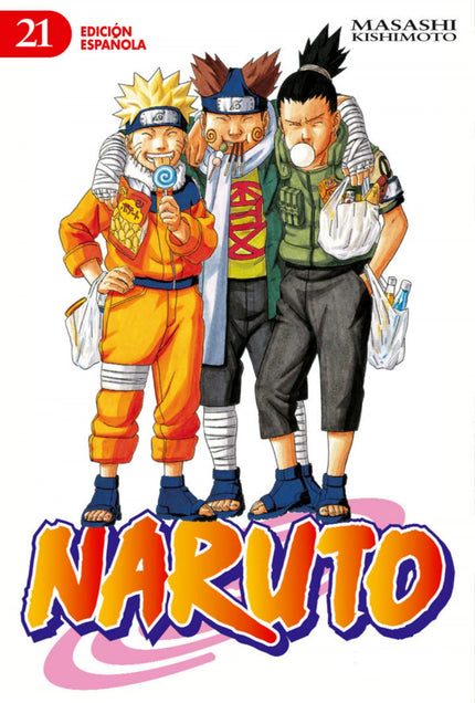 Libro Naruto Nº 21/72: Sasukeáabandona a sus compañeros y huye de la Villa Oculta de la Hoja. ¡¿Habrá cedido a la tentación que representaáOrochimaru?!áShikamaru, recién nombrado ninja de grado medio, recibe órdenes de la quinta Hokage y reúne aáNaruto, Neji, KibaáyáCh'jiápara traerle de vuelta.